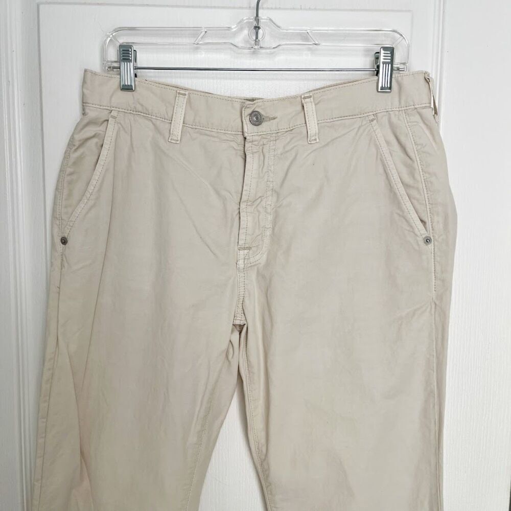 Seven For All Mankind Khaki Cottom Bootcut T6025487U Flat Front Pocket Pants - Picture 4 of 12